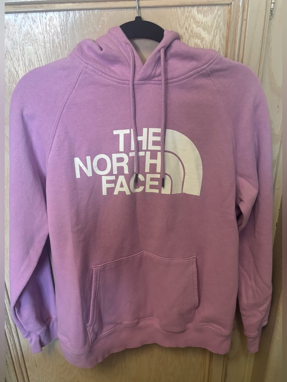 The North Face Womens Half Dome Pullover Hoodie Sweatshirt Big Logo Mauve Large